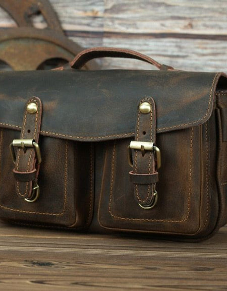 The Faust Leather Camera Bag | Crossbody Vintage Camera Messenger Bag