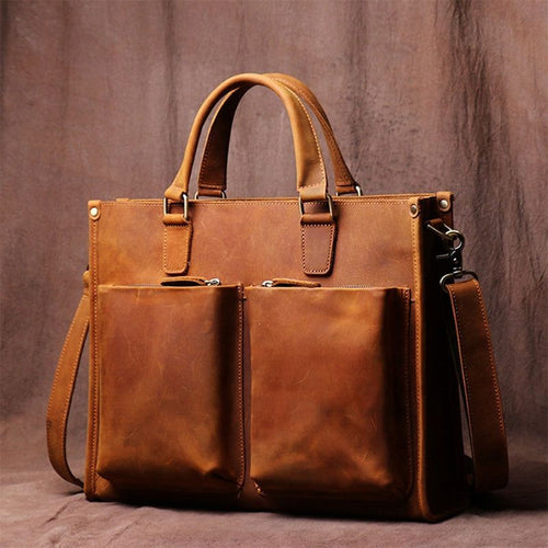 Load image into Gallery viewer, Dagmar Leather Briefcase | Vintage Leather Messenger Bag
