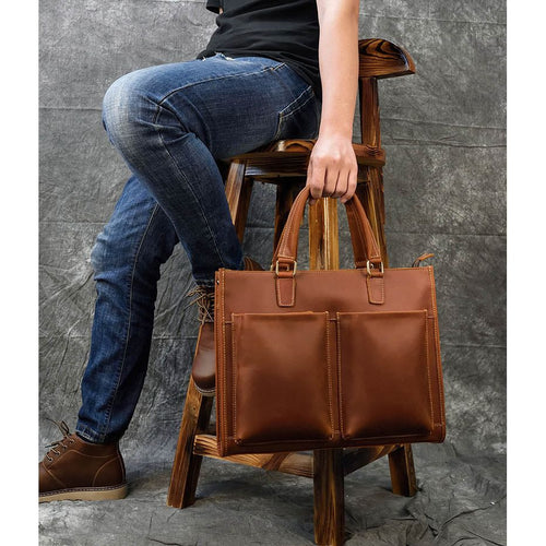 Load image into Gallery viewer, Dagmar Leather Briefcase | Vintage Leather Messenger Bag
