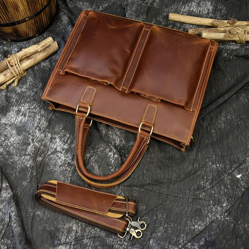 Load image into Gallery viewer, Dagmar Leather Briefcase | Vintage Leather Messenger Bag
