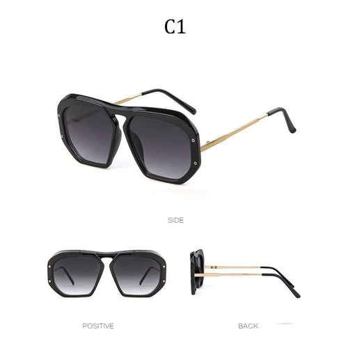 Load image into Gallery viewer, Fashion square sunglasses women men 2019 brand designer black classics
