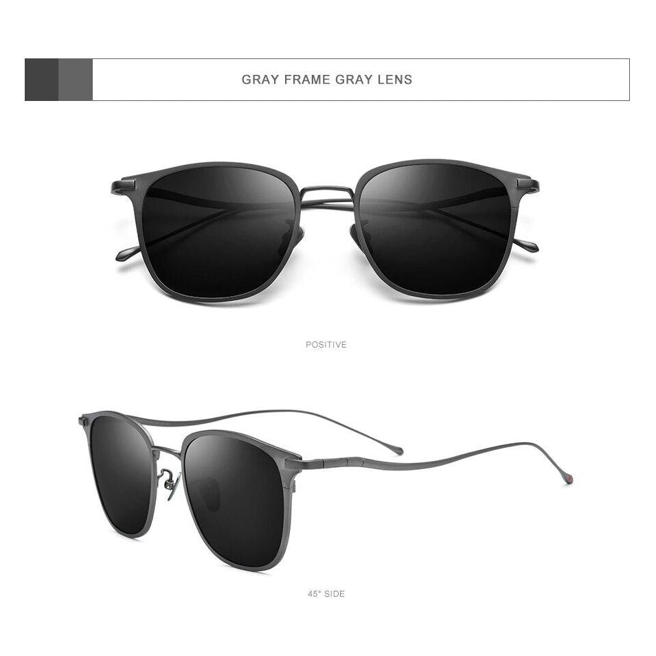 Pure Titanium Sunglasses Men New Fashion Retro Vintage Square High