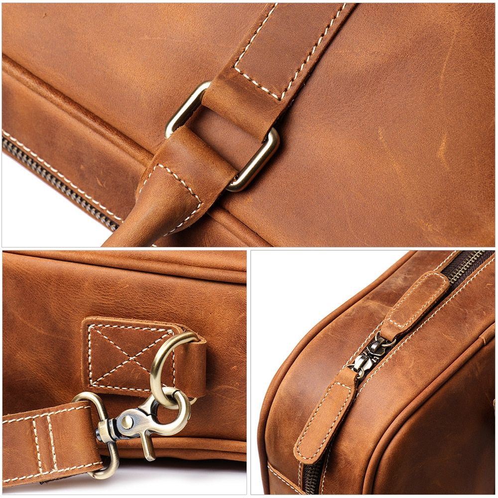 Bjorn Leather Laptop Bag | Vintage Leather Briefcase