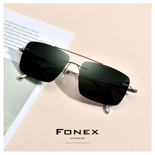 Load image into Gallery viewer, Titanium Alloy TR90 Rimless Sunglasses Men New Ultralight Screwless
