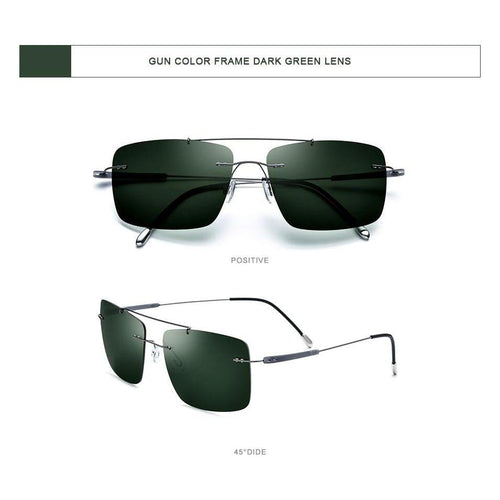 Load image into Gallery viewer, Titanium Alloy TR90 Rimless Sunglasses Men New Ultralight Screwless
