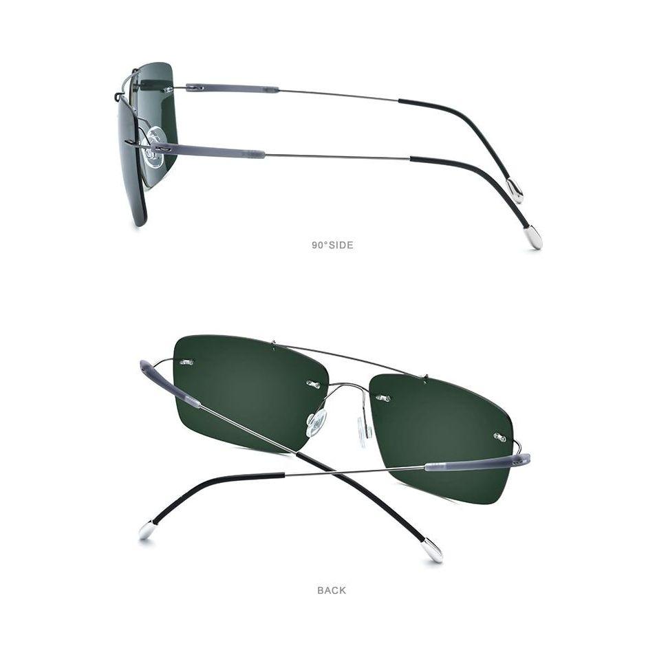 Titanium Alloy TR90 Rimless Sunglasses Men New Ultralight Screwless