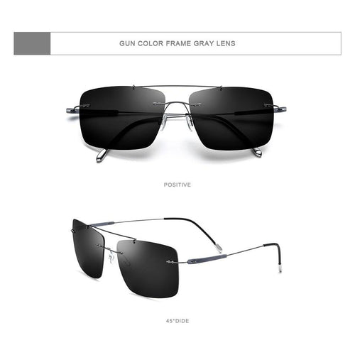 Load image into Gallery viewer, Titanium Alloy TR90 Rimless Sunglasses Men New Ultralight Screwless
