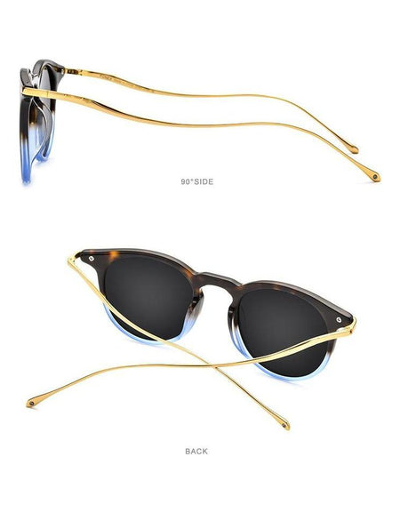 Acetate Titanium Sunglasses Men Vintage Round Polarized Sun Glasses