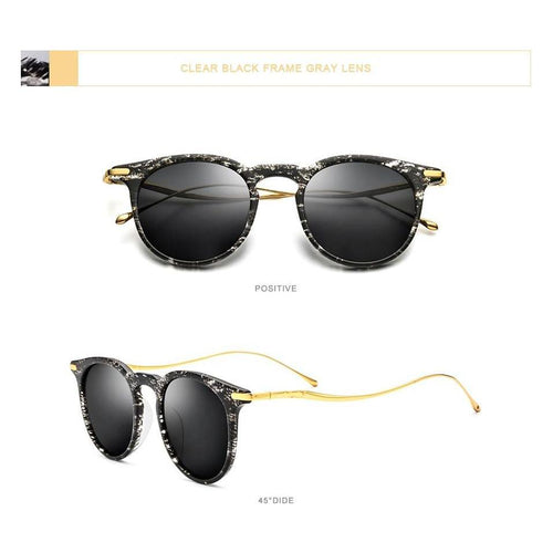 Load image into Gallery viewer, Acetate Titanium Sunglasses Men Vintage Round Polarized Sun Glasses
