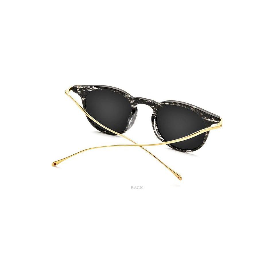 Acetate Titanium Sunglasses Men Vintage Round Polarized Sun Glasses