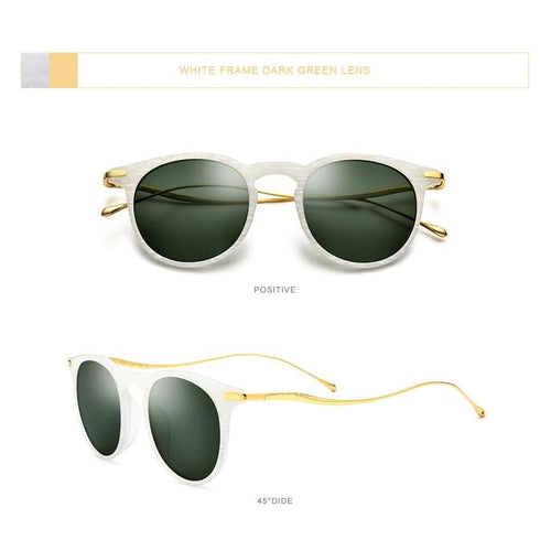 Load image into Gallery viewer, Acetate Titanium Sunglasses Men Vintage Round Polarized Sun Glasses
