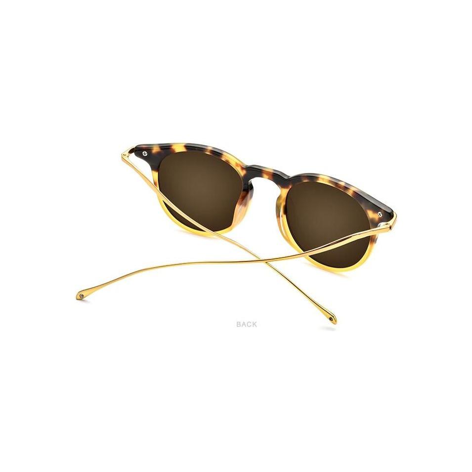 Acetate Titanium Sunglasses Men Vintage Round Polarized Sun Glasses