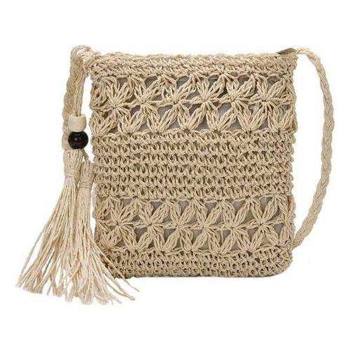 Load image into Gallery viewer, Chic &amp; Unique: Small Straw Summer Crossbody with Tassel
