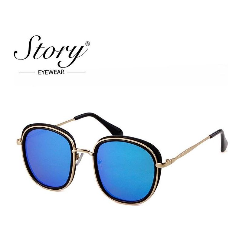 Retro Round Sunglasses Women Brand Vintage Gold Metal Frame Cat Eye