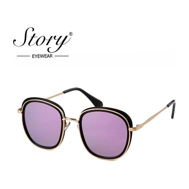 Retro Round Sunglasses Women Brand Vintage Gold Metal Frame Cat Eye