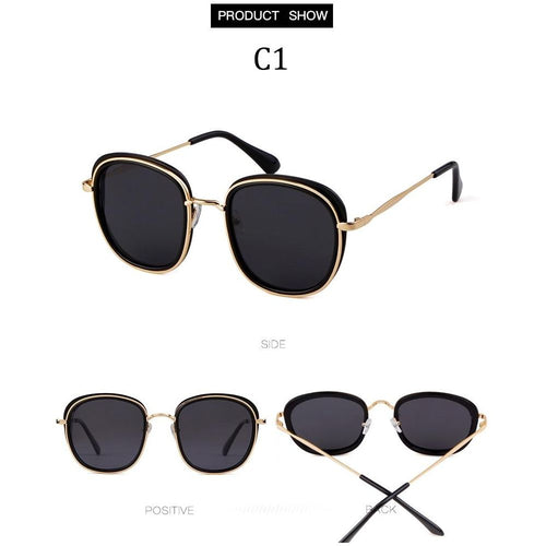 Load image into Gallery viewer, Retro Round Sunglasses Women Brand Vintage Gold Metal Frame Cat Eye
