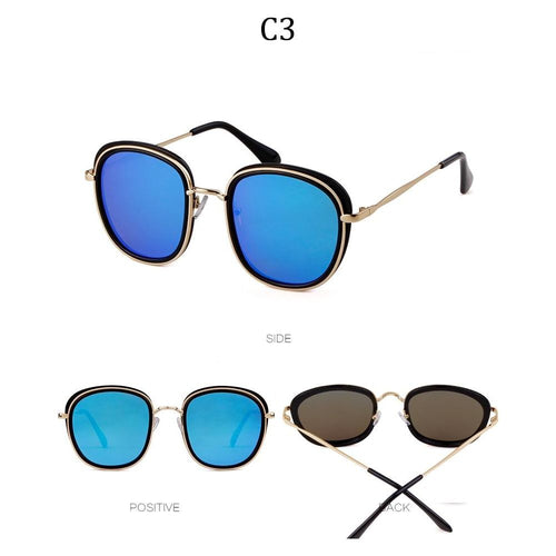 Load image into Gallery viewer, Retro Round Sunglasses Women Brand Vintage Gold Metal Frame Cat Eye
