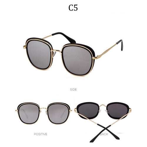 Load image into Gallery viewer, Retro Round Sunglasses Women Brand Vintage Gold Metal Frame Cat Eye
