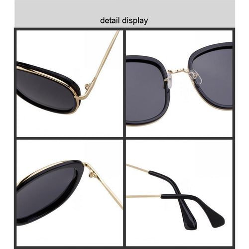 Load image into Gallery viewer, Retro Round Sunglasses Women Brand Vintage Gold Metal Frame Cat Eye
