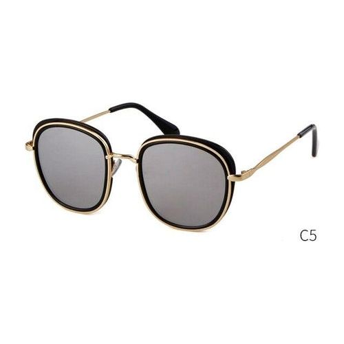 Retro Round Sunglasses Women Brand Vintage Gold Metal Frame Cat Eye