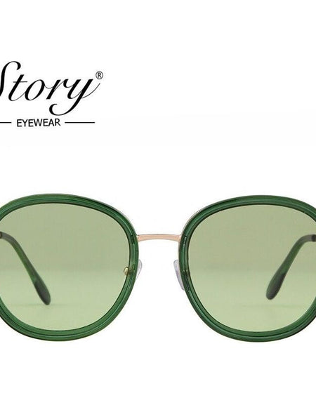 Fashion round sunglasses women men brand luxury design green candy