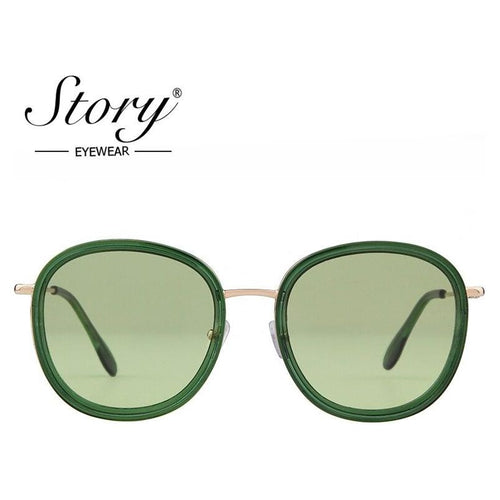 Load image into Gallery viewer, Fashion round sunglasses women men brand luxury design green candy
