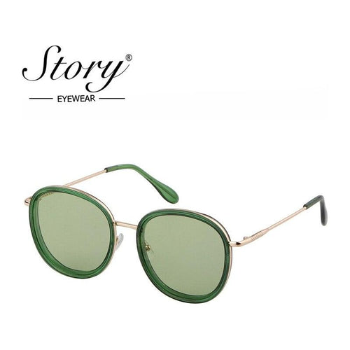 Load image into Gallery viewer, Fashion round sunglasses women men brand luxury design green candy
