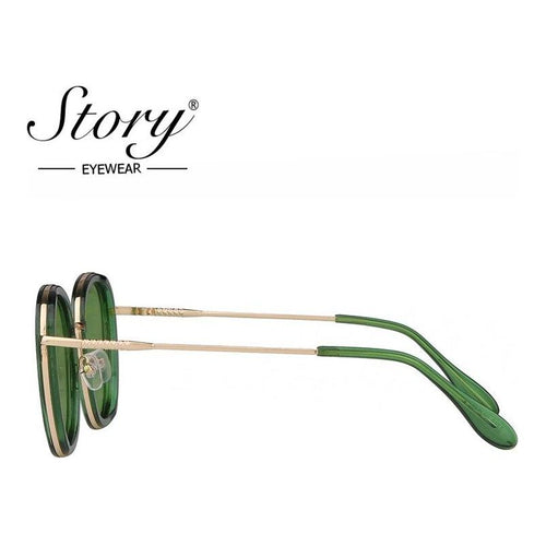 Load image into Gallery viewer, Fashion round sunglasses women men brand luxury design green candy
