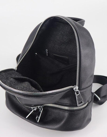 Chic Black Leather Backpack