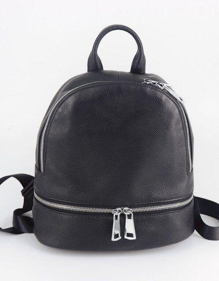 Chic Black Leather Backpack