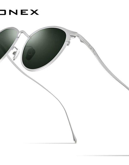Pure Titanium Sunglasses Men Vintage Small Round Polarized Sun Glasses