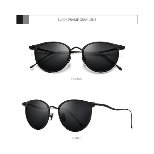 Load image into Gallery viewer, Pure Titanium Sunglasses Men Vintage Small Round Polarized Sun Glasses
