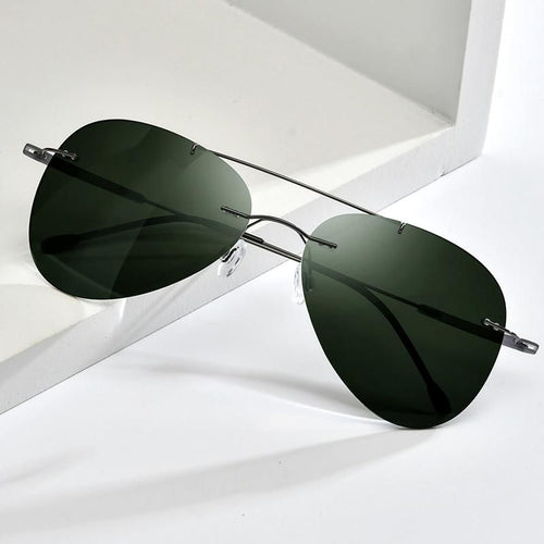 Load image into Gallery viewer, Titanium Alloy TR90 Rimless Sunglasses Men New Ultralight Screwless
