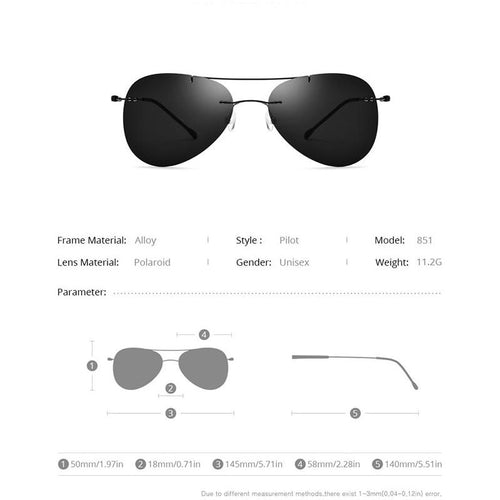 Load image into Gallery viewer, Titanium Alloy TR90 Rimless Sunglasses Men New Ultralight Screwless
