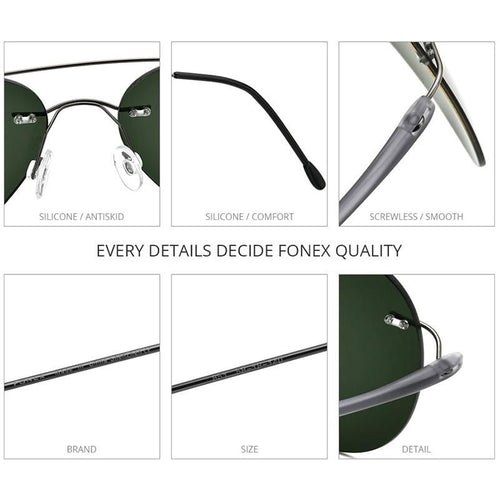 Load image into Gallery viewer, Titanium Alloy TR90 Rimless Sunglasses Men New Ultralight Screwless
