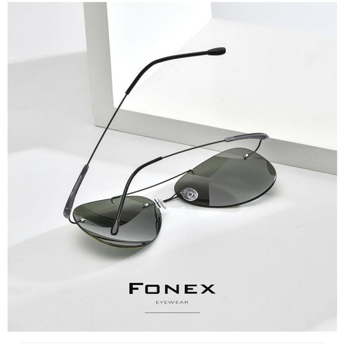 Load image into Gallery viewer, Titanium Alloy TR90 Rimless Sunglasses Men New Ultralight Screwless
