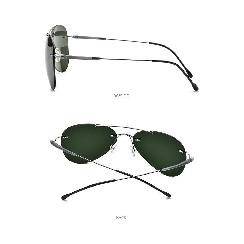 Titanium Alloy TR90 Rimless Sunglasses Men New Ultralight Screwless