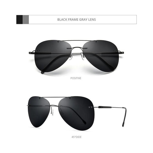 Load image into Gallery viewer, Titanium Alloy TR90 Rimless Sunglasses Men New Ultralight Screwless
