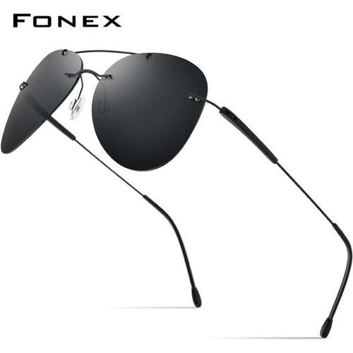 Load image into Gallery viewer, Titanium Alloy TR90 Rimless Sunglasses Men New Ultralight Screwless
