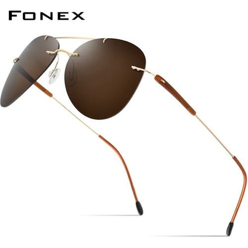 Titanium Alloy TR90 Rimless Sunglasses Men New Ultralight Screwless