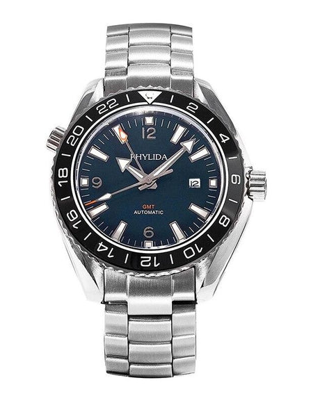 Men's Blue 43.5mm GMT Dual-Time Automatic Watch Sea master Ocean