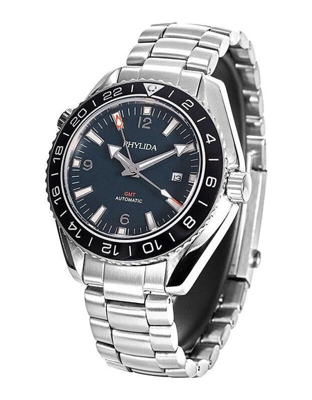 Men's Blue 43.5mm GMT Dual-Time Automatic Watch Sea master Ocean