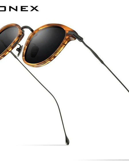 Titanium Acetate Polarized Sunglasses Men 2021 New Retro Vintage