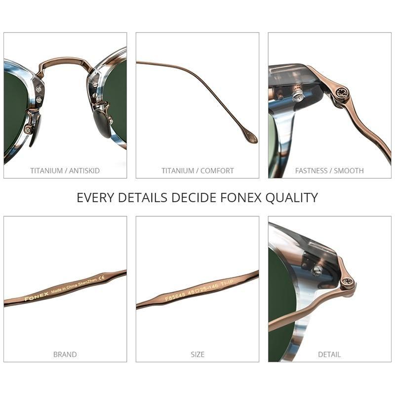 Titanium Acetate Polarized Sunglasses Men 2021 New Retro Vintage