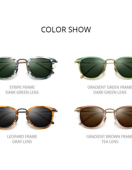 Titanium Acetate Polarized Sunglasses Men 2021 New Retro Vintage