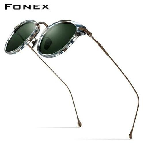 Titanium Acetate Polarized Sunglasses Men 2021 New Retro Vintage