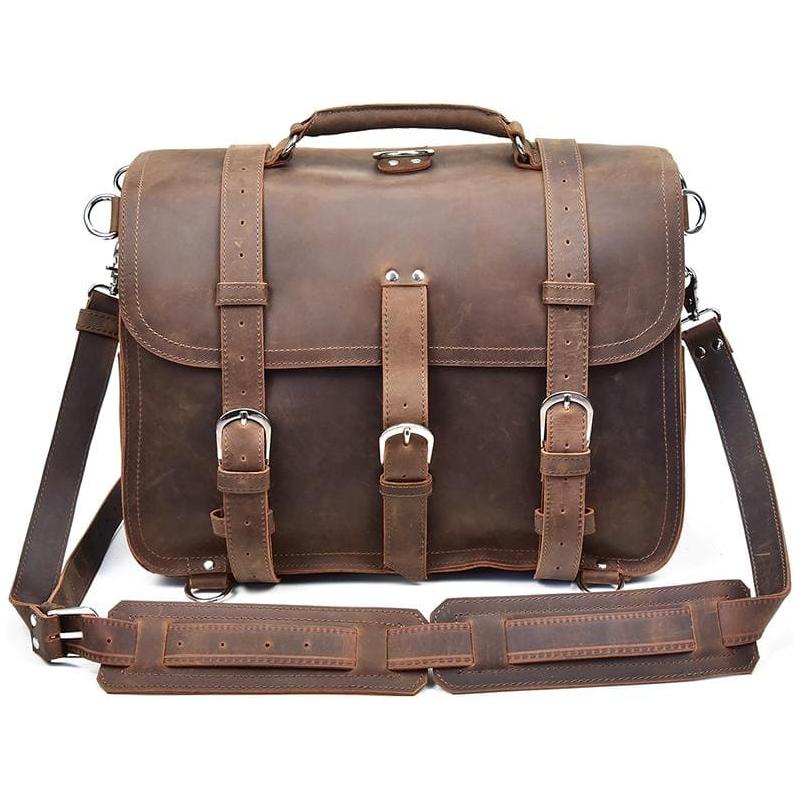 Gustav Messenger Bag | Large Capacity Vintage Leather Messenger