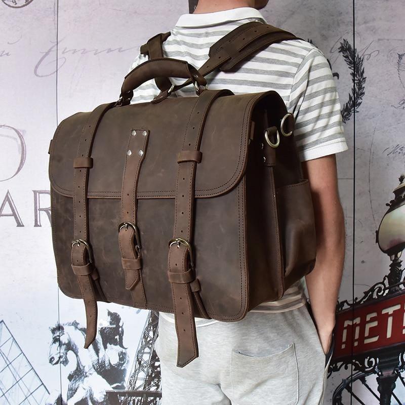 Gustav Messenger Bag | Large Capacity Vintage Leather Messenger