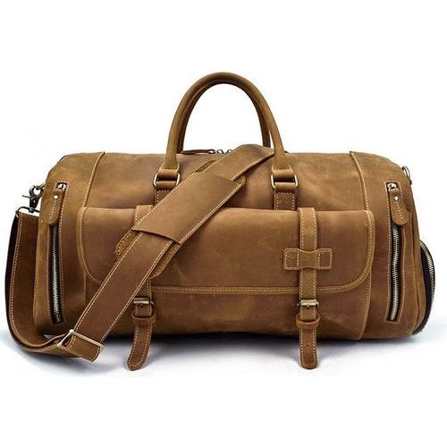 Load image into Gallery viewer, The Bard Weekender | Handmade Leather Duffle Bag
