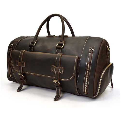 Load image into Gallery viewer, The Bard Weekender | Handmade Leather Duffle Bag
